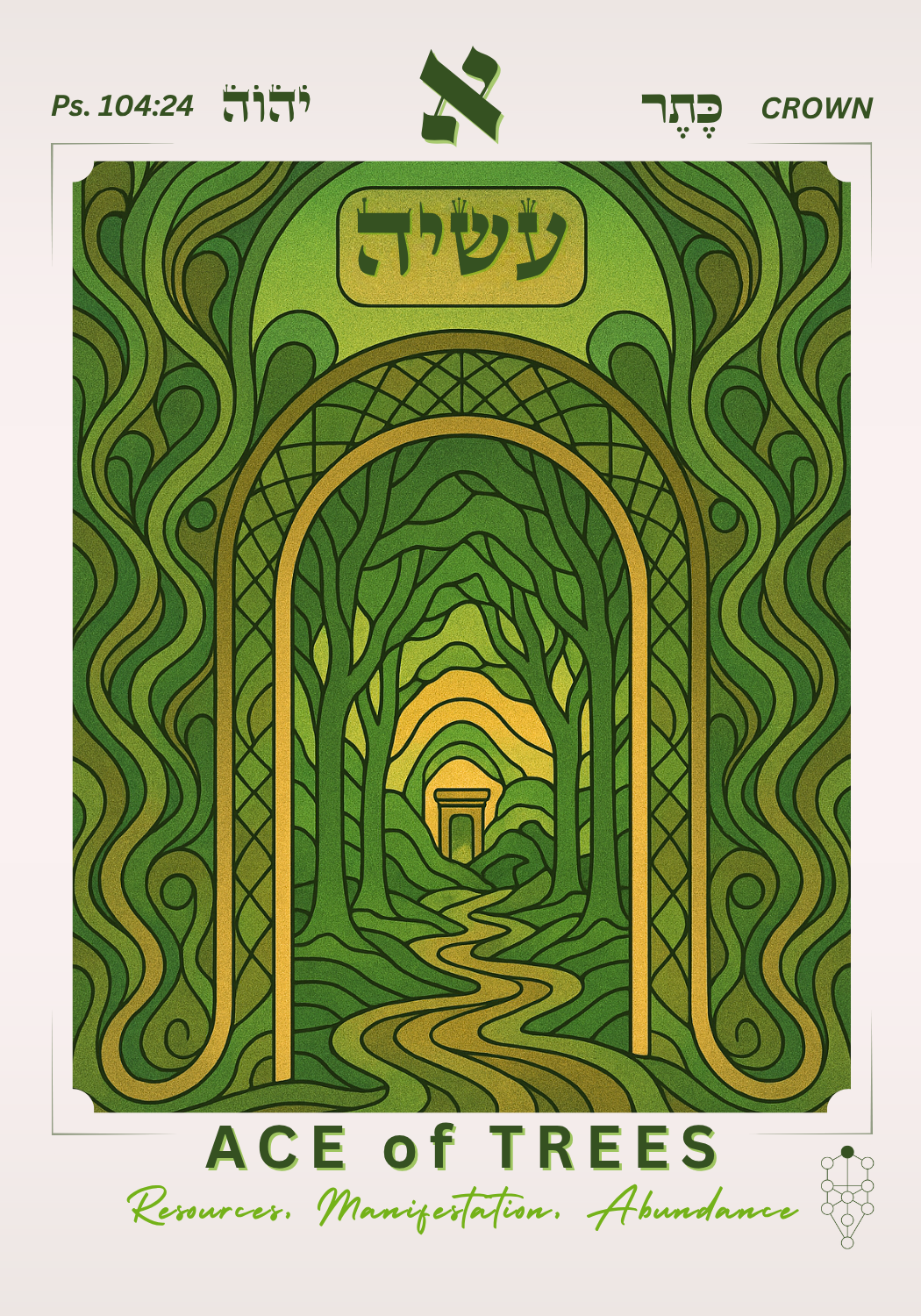 Ace of Trees — The Jewish Tarot Minor Arcana, Suit of Trees (Asiyah · Earth).